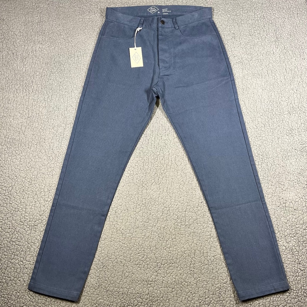 Alex Crane Cham Pants Mens 30 Dusk Blue Organic Cotton Twill Straight Leg NWT